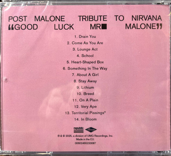 Post Malone - Nirvana Tribute (UNOFFICIAL CD) | Mint (M) Mint (M)