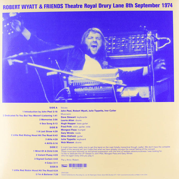 Robert Wyatt - Theatre Royal Drury Lane 8th September 1974 (2xVINYL+CD) | Near Mint (NM) Near Mint (NM)