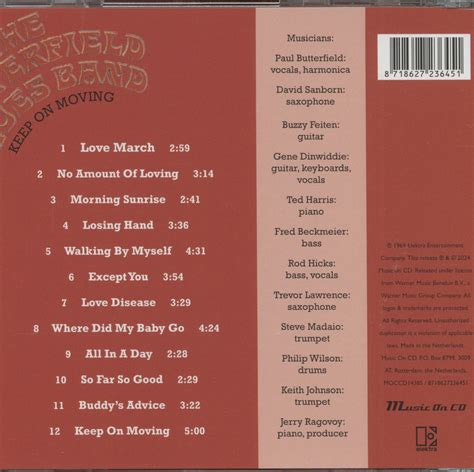 BUTTERFIELD BLUES BAND - (PRESALE 6/26/26) Keep On Moving (MFSL SACD) | Mint (M) Mint (M)