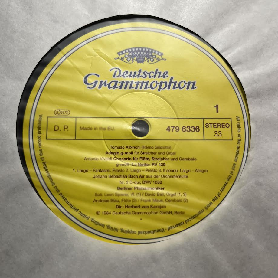 Tomaso Albinoni - Albinoni: Adagio, Pachelbel: Canon (VINYL) | Near Mint (NM) Excellent+ (EX+)