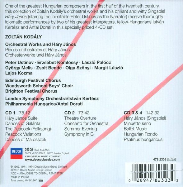 Zoltán Kodály - Orchestral Works • Háry János (4x CD) | Near Mint (NM or M-) Near Mint (NM)
