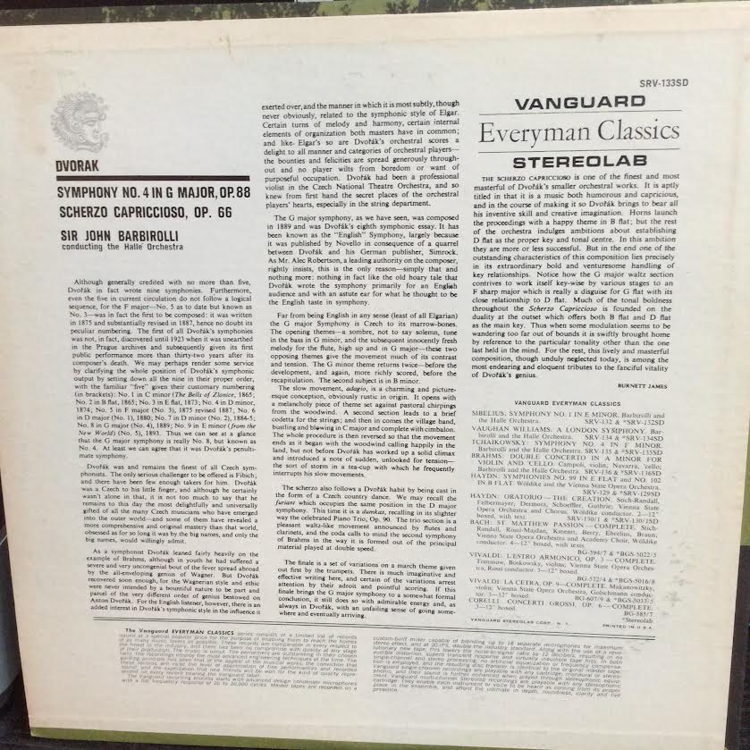 Dvorak Symphony No. 4 In G Major, Op. 88 / Scherzo Capriccioso, Op. 66 (VINYL) | Near Mint (NM or M-)