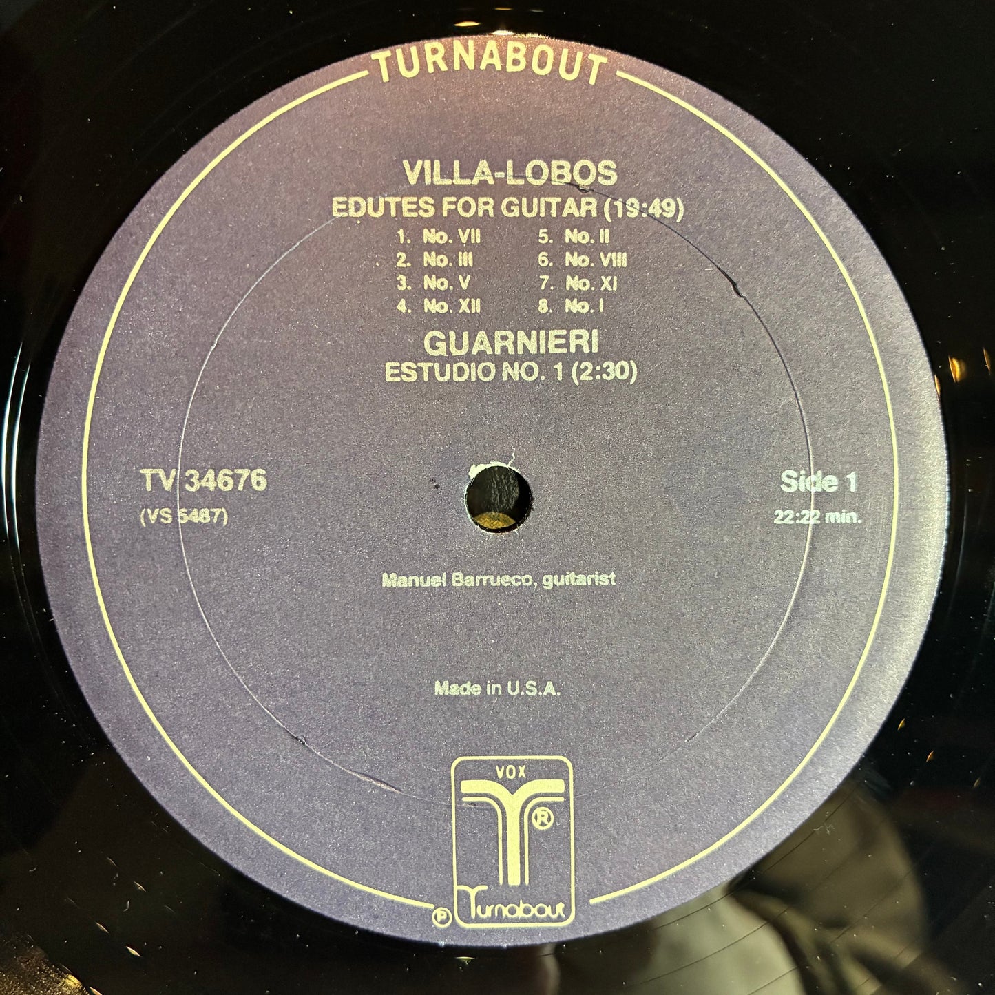 Heitor Villa-Lobos - Works For Guitar (VINYL) | Very Good Plus (VG+) Excellent (EX)