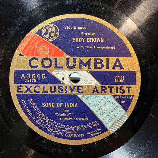 Eddy Brown (2) - HYMN TO THE SUN / SONG OF INDIA (78RPM 10") | Very Good Plus (VG+) Generic