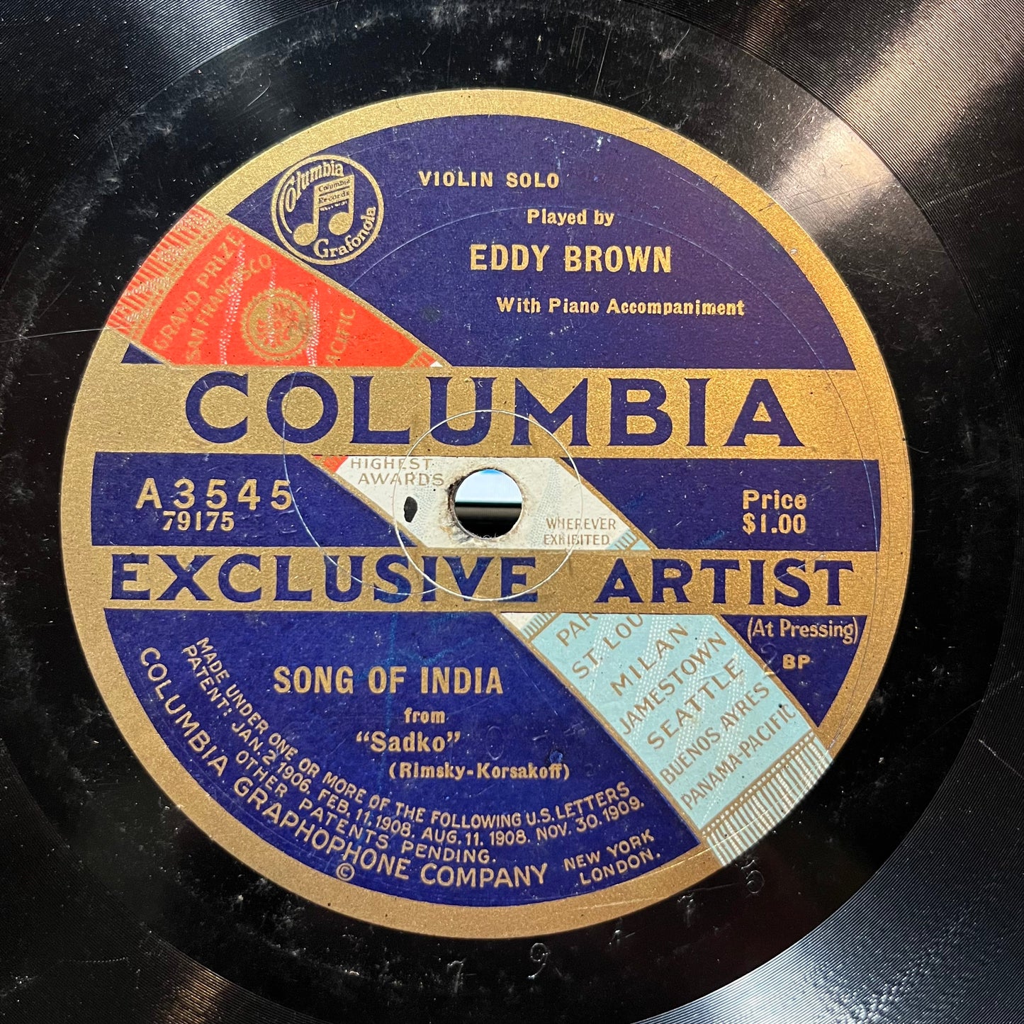 Eddy Brown (2) - HYMN TO THE SUN / SONG OF INDIA (78RPM 10") | Very Good Plus (VG+) Generic