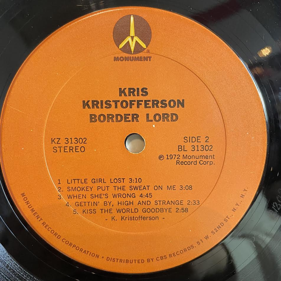 Kris Kristofferson - Border Lord (VINYL) | Excellent+ (EX+) Excellent (EX)