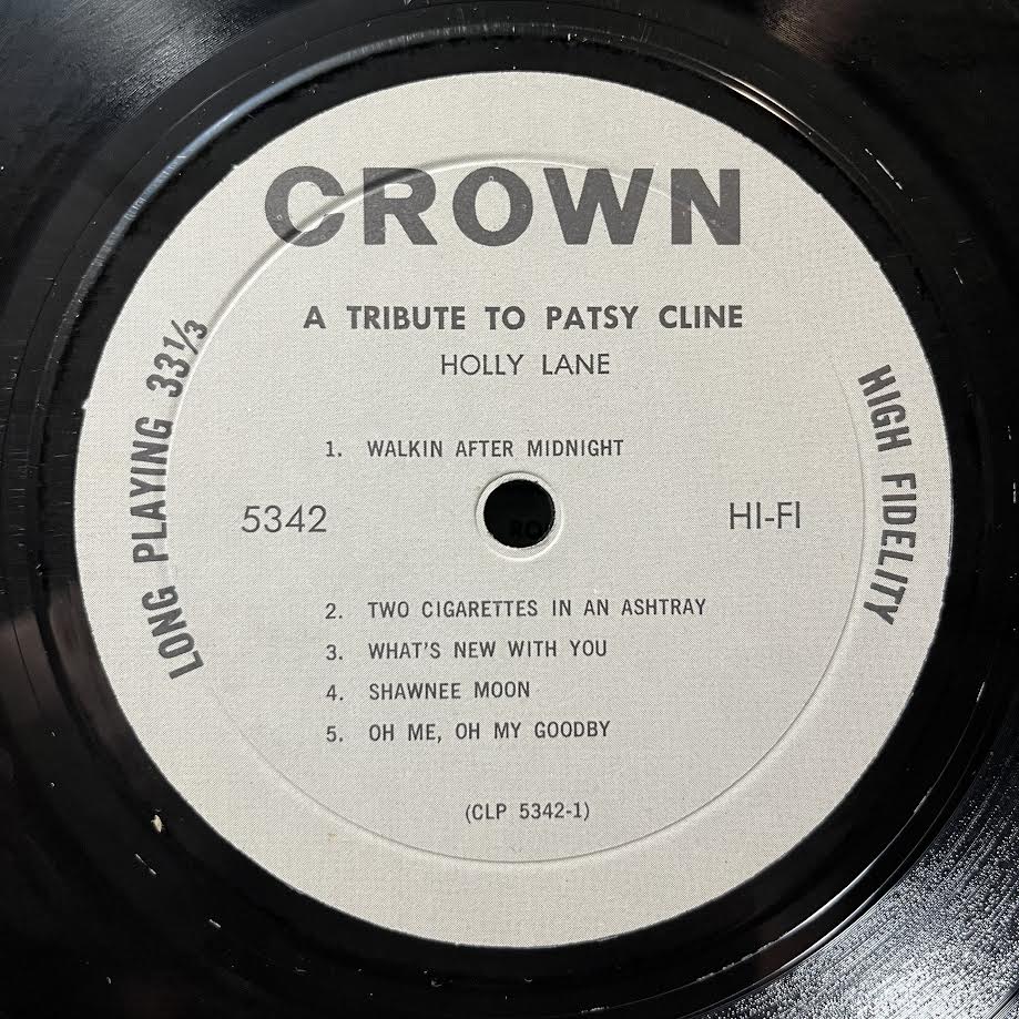 Holly Lane - A Tribute to Grand Ole Opry Star Patsy Cline (VINYL) | Excellent (EX) Excellent (EX)