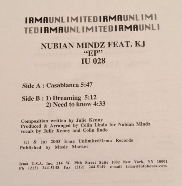 Nubian Mindz - Casablanca | Very Good Plus (VG+) Generic