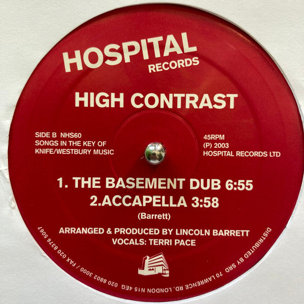 High Contrast - Basement Track (12" VINYL) | Excellent+ (EX+) Generic