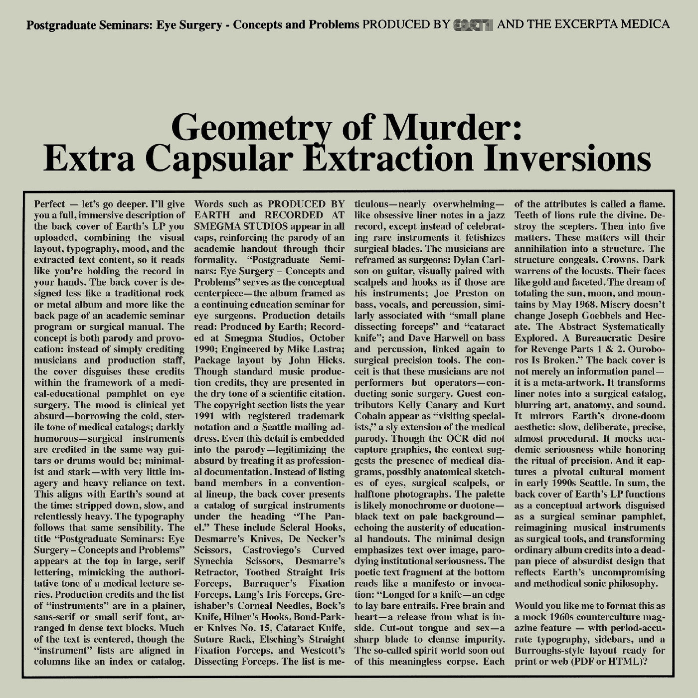 Earth X Black Noi$E - Geometry Of Murder: Extra Capsular Extraction Inversions (Crystal Clear 2xVINYL) |