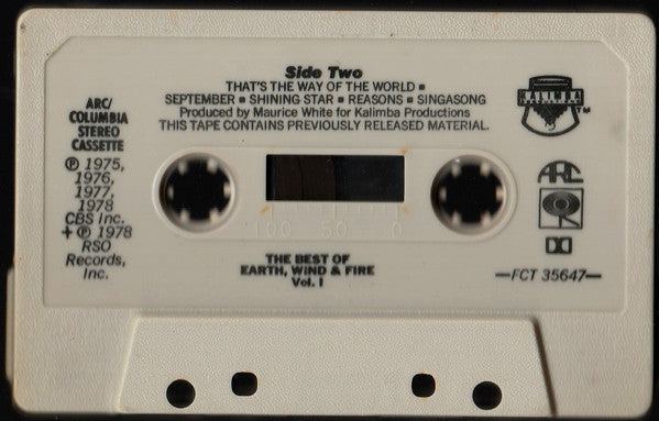 Earth, Wind & Fire - The Best Of Earth Wind & Fire Vol. I (CASSETTE) | Excellent+ (EX+) Excellent (EX)