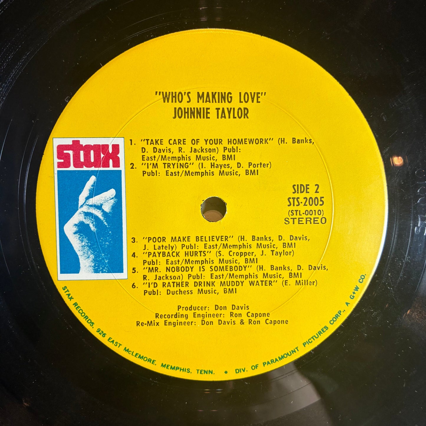 Johnnie Taylor - Who's Making Love (VINYL) | Excellent (EX) Very Good Plus (VG+)