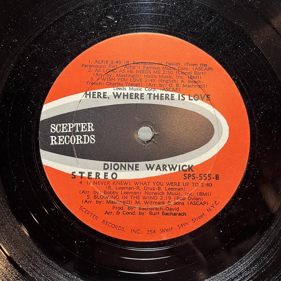 Dionne Warwick - Here, Where There Is Love (VINYL) | Excellent (EX) Excellent (EX)