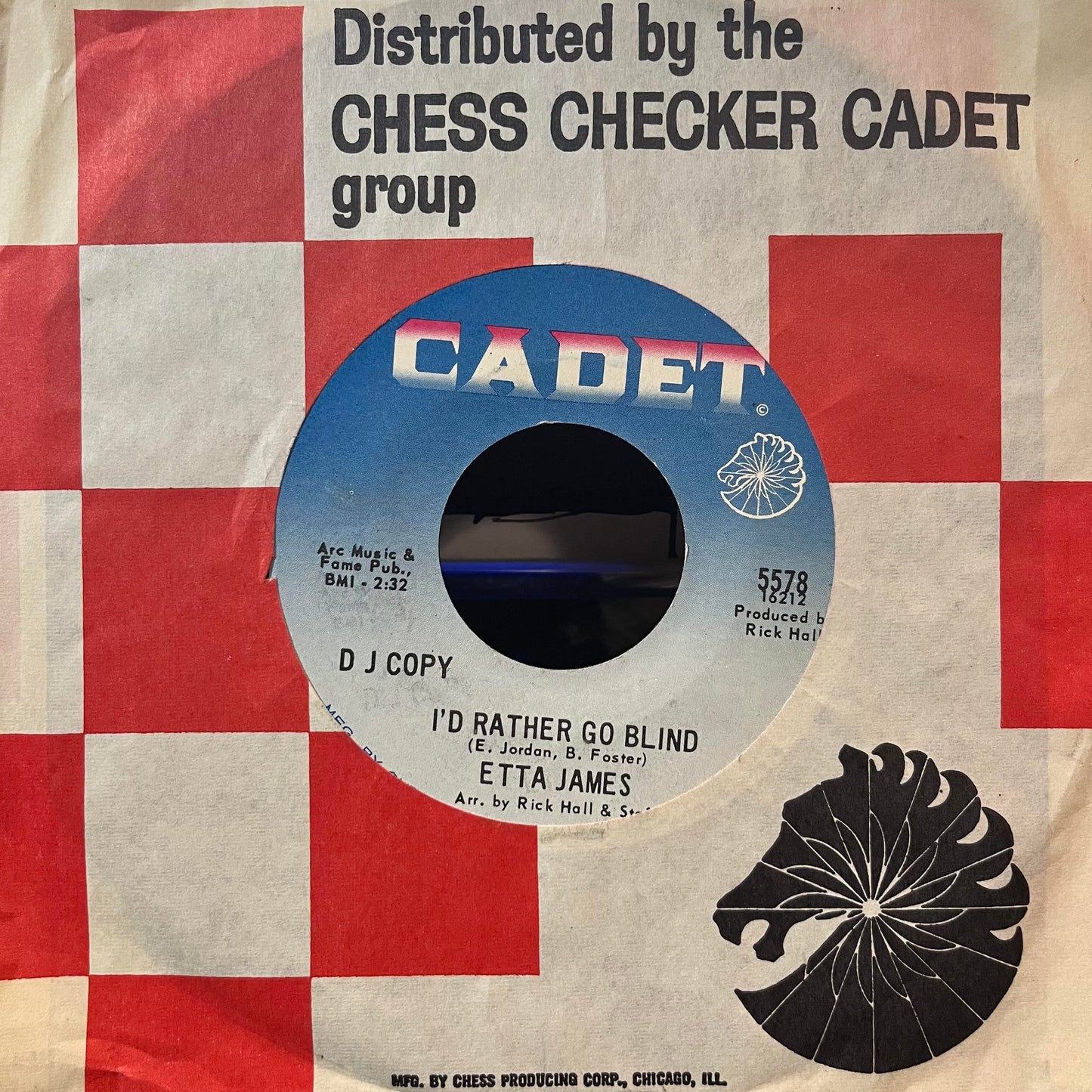 Etta James - Tell Mama / I'd Rather Go Blind (7" PROMO VINYL) | Near Mint (NM or M-) Near Mint (NM)