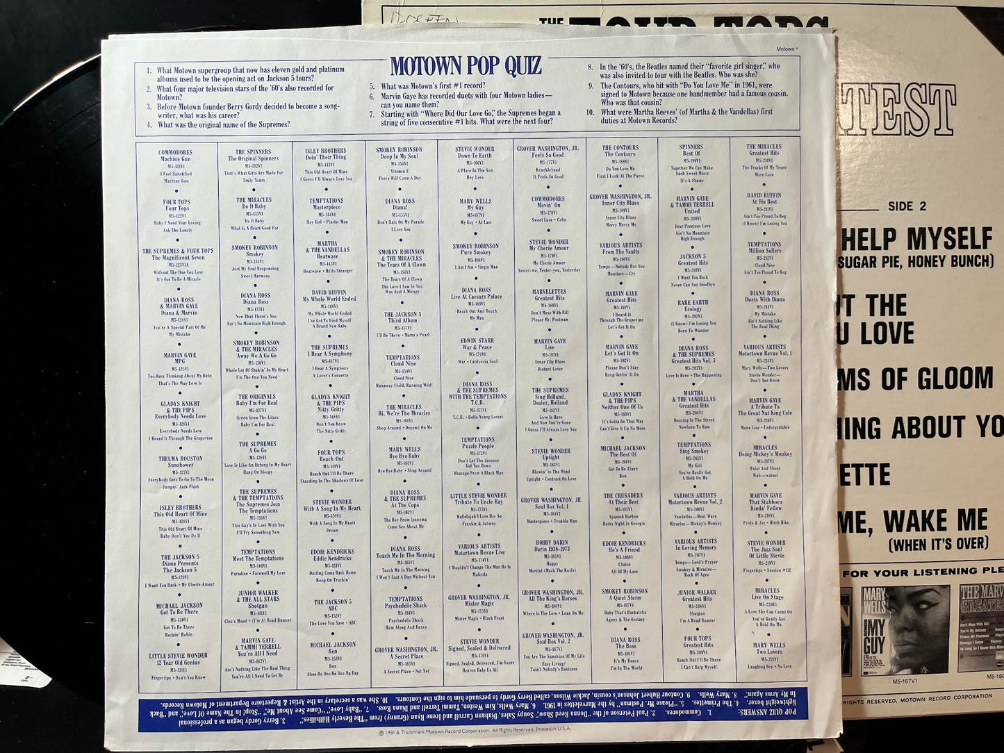 Four Tops - Greatest Hits (VINYL) | Near Mint (NM) Excellent+ (EX+)