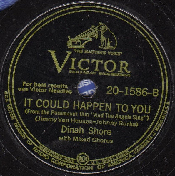 Dinah Shore - I'll Walk Alone / It Could Happen To You (78RPM 10") | Very Good Plus (VG+) Generic
