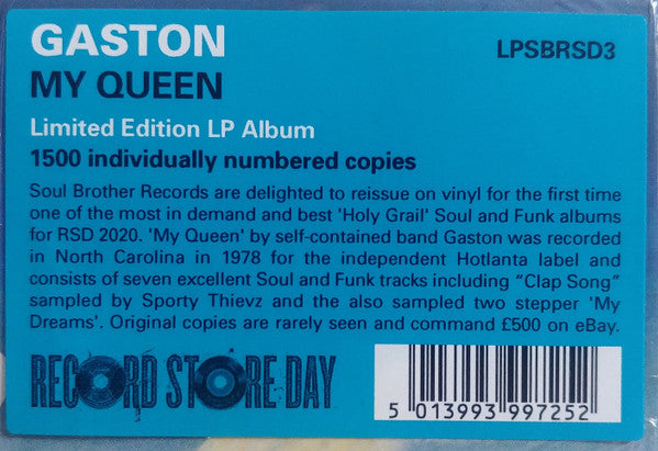 Gaston (5) My Queen Soul Brother Records (3) LP, Album, RSD, Ltd, Num, RE Mint (M) Mint (M)