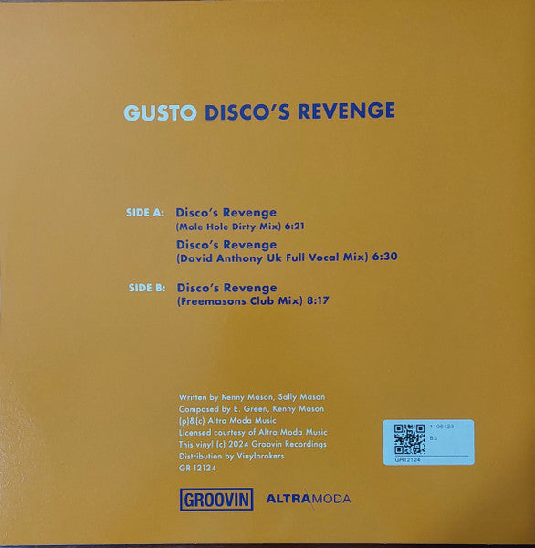 Gusto - Disco's Revenge (BLUE VINYL) | Mint (M) Mint (M)