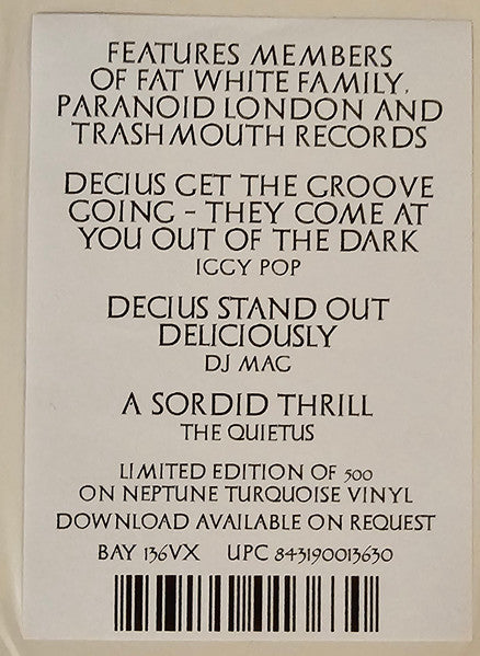 Decius Vol. II (Splendour & Obedience)(TURQUOISE VINYL) | Mint (M) Mint (M)