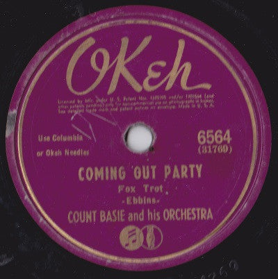 Count Basie Orchestra - Harvard Blues / Coming Out Party (10" 78RPM RECORD) | Excellent+ (EX+) Generic