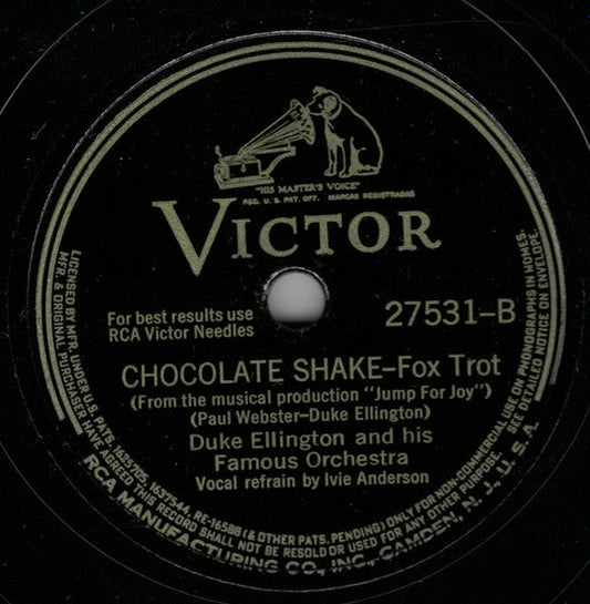 Duke Ellington And His Orchestra - I Got It Bad And That Ain't Good / Chocolate Shake (10" 78RPM RECORD) | Excellent (EX) Excellent (EX)