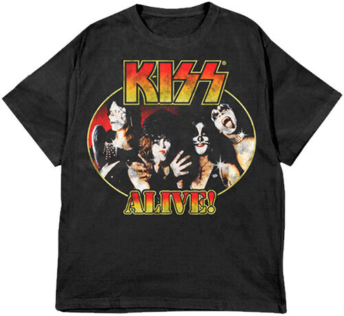 KISS Alive! Portrait Black Unisex Short Sleeve T-shirt 2XL (XX Large Shirt, Black) |