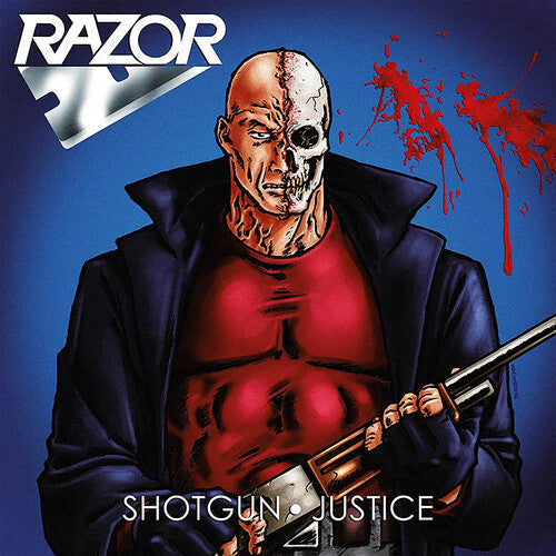Razor - Shotgun Justice (BLUE SPLATTER VINYL) | Mint (M) Mint (M)