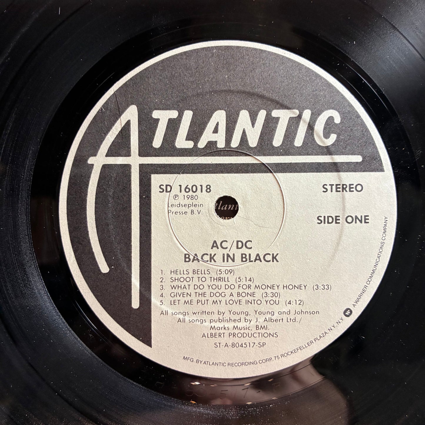 AC/DC - Back In Black (VINYL) | Excellent+ (EX+) Very Good Plus (VG+)