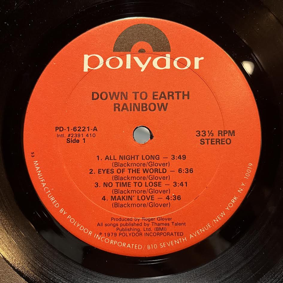Rainbow - Down To Earth (VINYL) | Excellent+ (EX+) Excellent (EX)