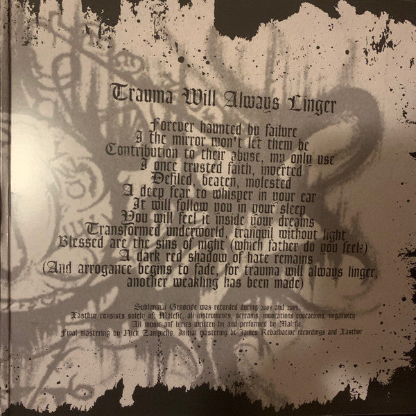 Xasthur - Subliminal Genocide (2xVINYL) | Near Mint (NM) Mint (M)