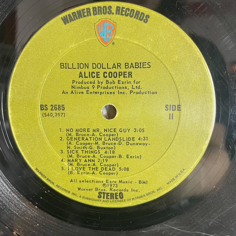 Alice Cooper - Billion Dollar Babies (VINYL) | Very Good (VG) Very Good Plus (VG+)