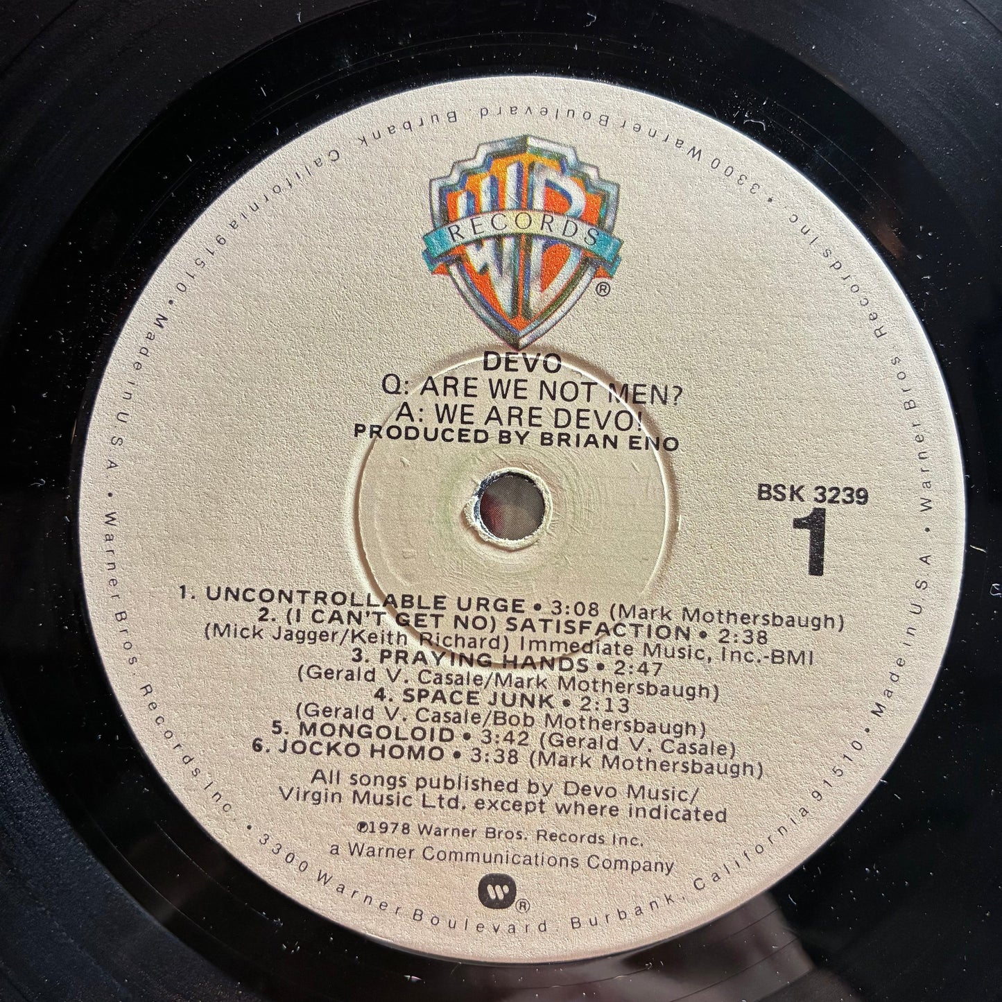 Devo - Q: Are We Not Men? A: We Are Devo! (VINYL) | Excellent (EX) Excellent (EX)