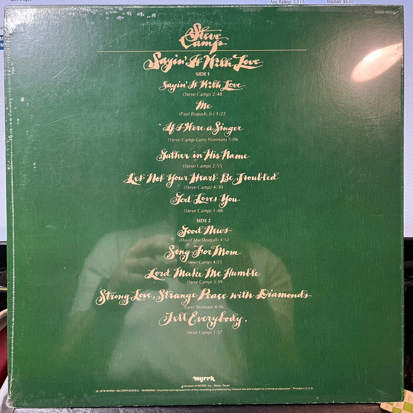 Steve Camp - Sayin' It With Love (VINYL) | Mint (M) Mint (M)