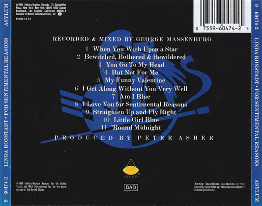 Linda Ronstadt - For Sentimental Reasons (CD) | Near Mint (NM) Near Mint (NM)