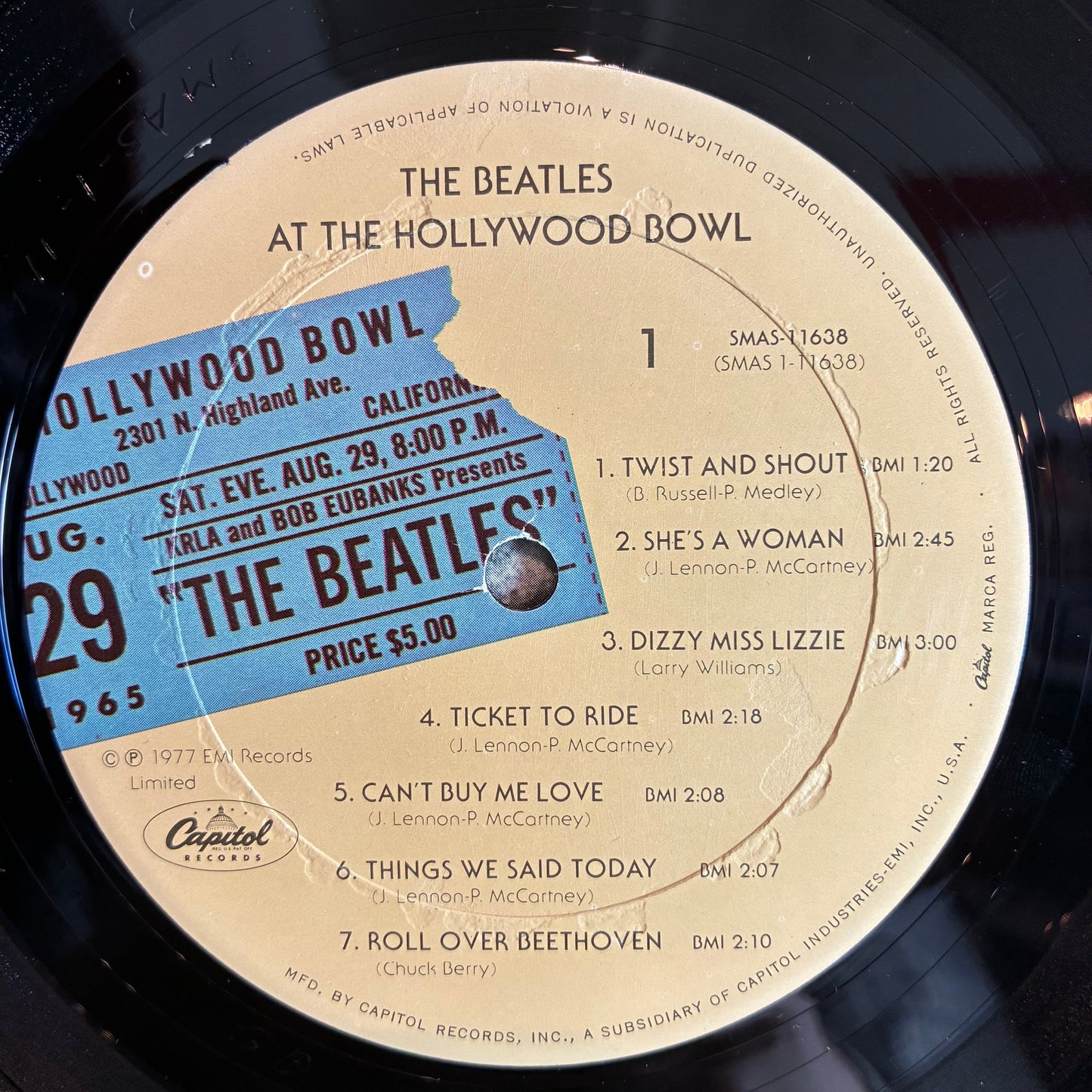 The Beatles - The Beatles At The Hollywood Bowl (VINYL) | Excellent+ (EX+) Very Good Plus (VG+)