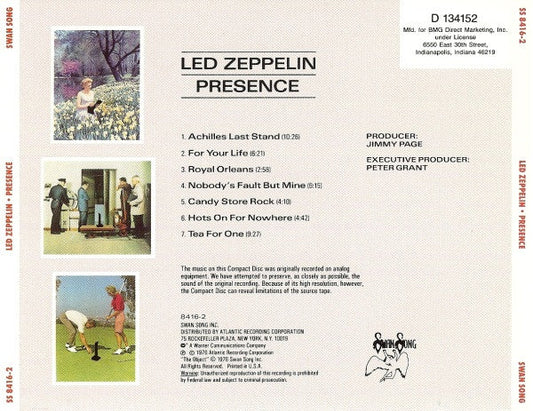 Led Zeppelin - Presence (CD) | Excellent (EX) Near Mint (NM)
