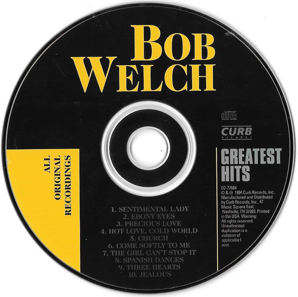 Bob Welch - Greatest Hits (CD) | Excellent (EX) Excellent (EX)