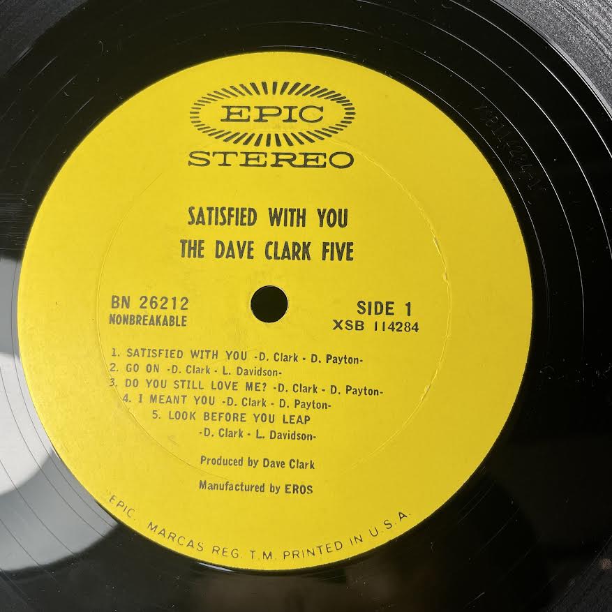 The Dave Clark Five - Satisfied With You (VINYL) | Excellent (EX) Excellent (EX)