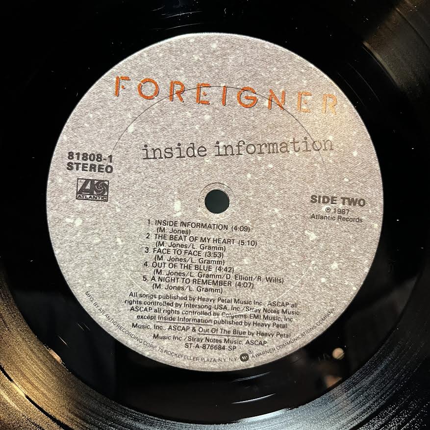 Foreigner - Inside Information (VINYL) | Near Mint (NM) Excellent (EX)