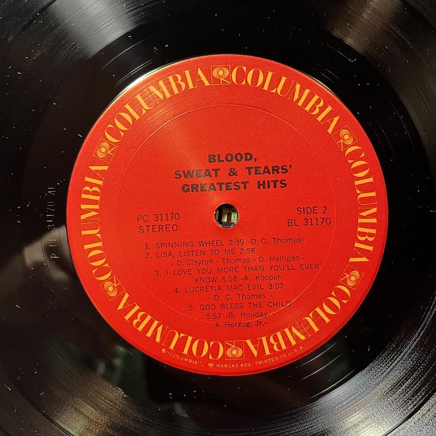 Blood, Sweat & Tears Greatest Hits (VINYL) | Near Mint (NM) Excellent (EX)