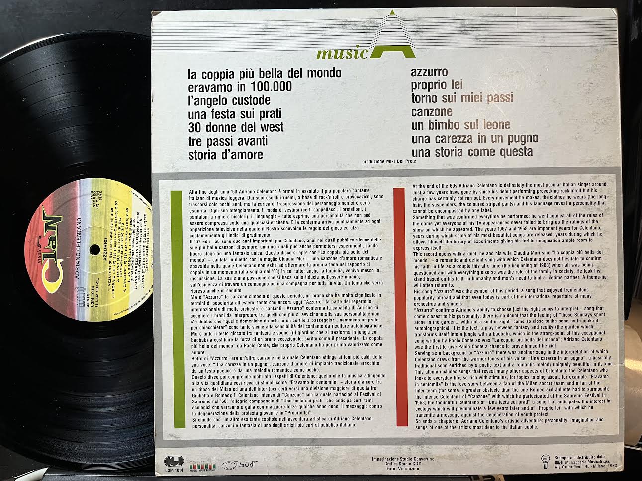 Adriano Celentano - Azzurro (VINYL) | Near Mint (NM) Excellent (EX)