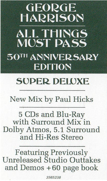George Harrison - All Things Must Pass (50th Anniversary) (CD BOX SET) | Near Mint (NM) Near Mint (NM)