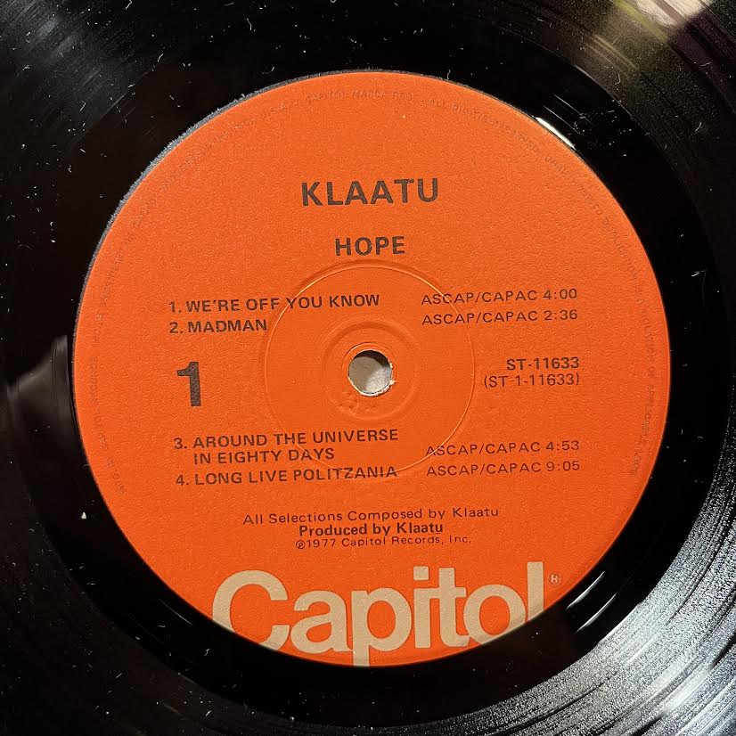 Klaatu - Hope (VINYL) | Near Mint (NM) Near Mint (NM)