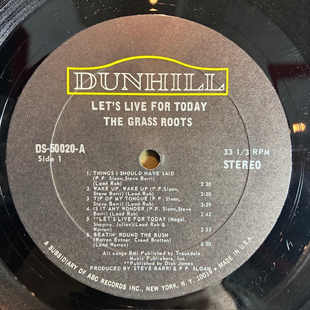The Grass Roots - Let's Live For Today (VINYL) | Very Good Plus (VG+) Very Good Plus (VG+)