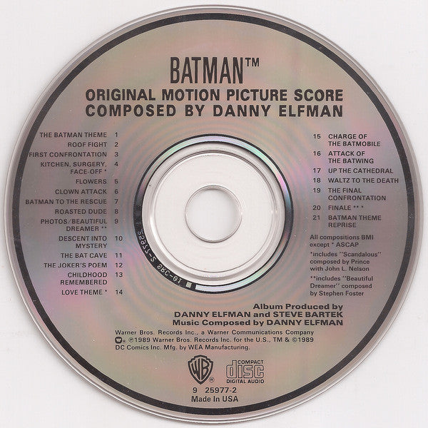 Danny Elfman - Batman (Original Motion Picture Score) (CD) | Excellent (EX) Excellent (EX)