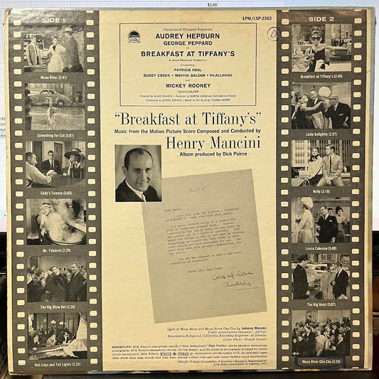 Henry Mancini - Breakfast At Tiffany's (Music From The Motion Picture Score) (VINYL) | Excellent (EX)