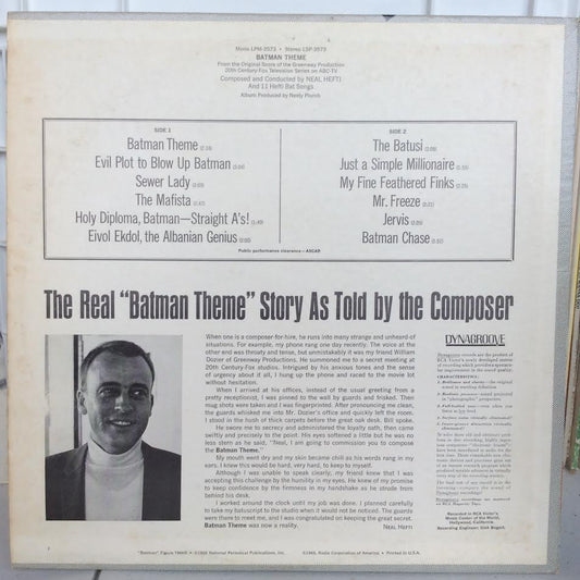 Neal Hefti - Batman Theme And 11 Hefti Bat Songs (VINYL) | Very Good (VG) Excellent (EX)