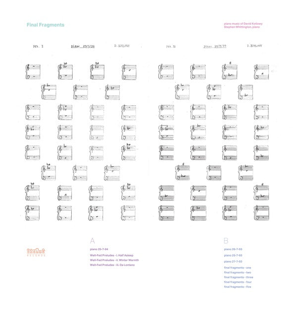 Final Fragments - Piano Music of David Kotlowy |
