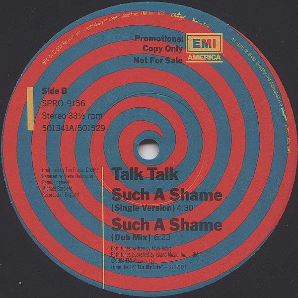 Talk Talk - Such A Shame (12" VINYL) | Near Mint (NM) Excellent (EX)