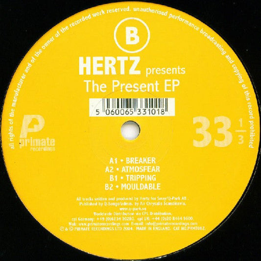 Hertz - The Present EP | Near Mint (NM or M-) Very Good Plus (VG+)